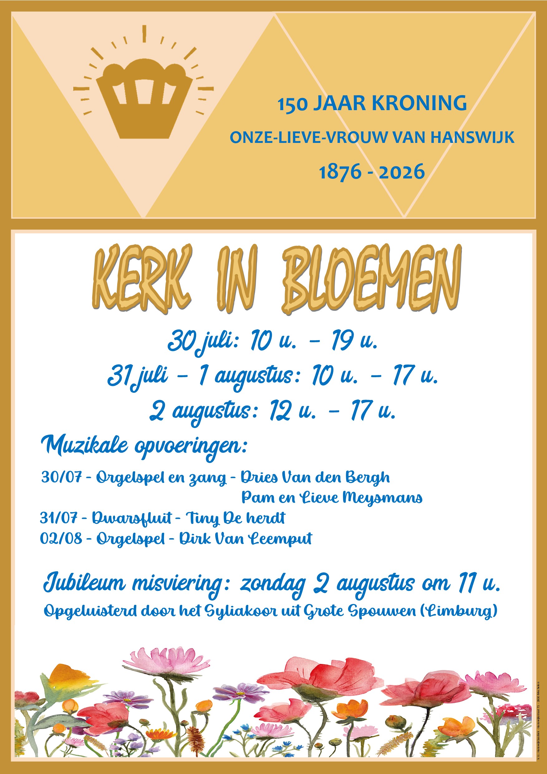 Affiche Kerk in Bloemen